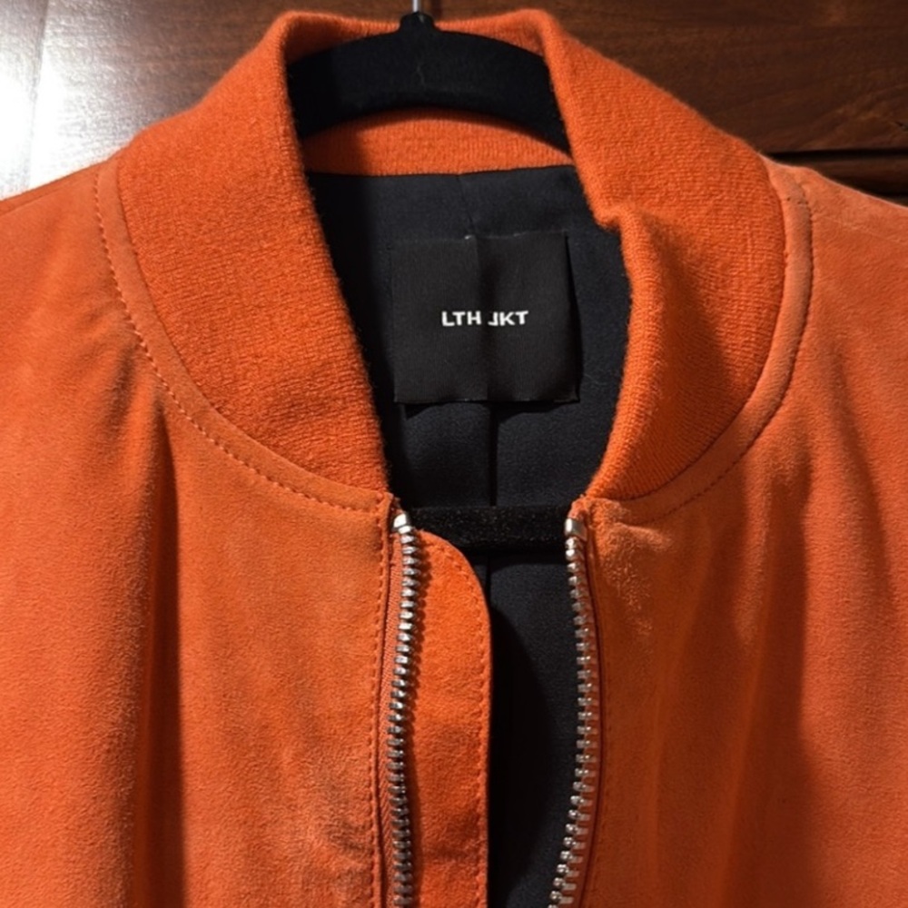 Vibrant Orange Bomber Jacket - Picture 3 of 3